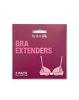 Hotmilk bra extenders 3-pack – front view, multi-hook bra extenders for maternity and nursing bras