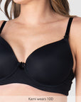 Close up of Forever Yours Flexiwire Contour Nursing Bra in Black