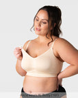 Hotmilk My Everyday FlexFit Nursing Bra in Latte Busty – detail view, supportive maternity and breastfeeding bra