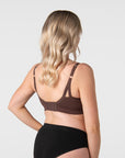 Hotmilk My Necessity 2.0 FlexFit Nursing Bra in Chocolate Busty – three-quarter view, wirefree maternity nursing bra for larger cup sizes