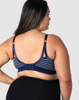 HOTMILK NZ MY NECESSITY NAVY STRIPE MULTIFIT FULL CUP MATERNITY AND NURSING WIREFREE