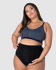 HOTMILK NZ MY NECESSITY NAVY STRIPE MULTIFIT FULL CUP MATERNITY AND NURSING WIREFREE