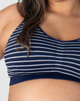 HOTMILK NZ MY NECESSITY NAVY STRIPE MULTIFIT FULL CUP MATERNITY AND NURSING WIREFREE