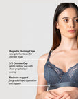 WARRIOR DEMI SLATE NURSING BRA - FLEXI UNDERWIRE