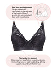 Technical Features of Warrior Plunge Nursing Bra - Black