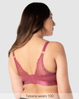 Back of Warrior Plunge Contour Nursing Bra with Flexi Underwire in Spiced Rose
