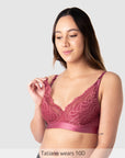 Magnetic Nursing featured on Warrior Plunge Contour Nursing Bra with Flexi Underwire in Spiced Rose