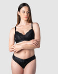 WARRIOR SOFT CUP BLACK MULTIFIT NURSING BRA - WIREFREE