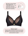 Technical features of Flawless Wirefree Nursing Bra - Black