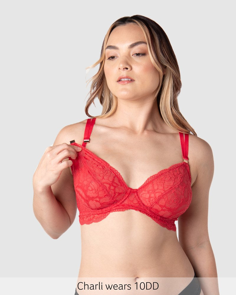 Heroine Plunge Nursing Bra - Scarlet Red