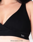 Hotmilk My Comfort FlexFit Bra in Black – close-up of fabric, bamboo wirefree bra with gentle full cup support