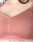 Close up of My Necessity Seamless Nursing Bra - Sunrise Busty