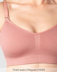 Close up of My Necessity Seamless Nursing Bra - Sunrise