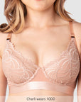 Close up of Warrior Plunge Nursing Bra - Bronze