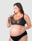 Nursing clip on Flawless Sheer Plunge Nursing Bra - Black Busty