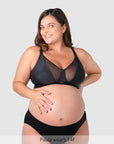Flawless Sheer Plunge Nursing Bra - Black Busty