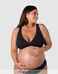 Hotmilk My Comfort FlexFit Bra in Black – flat lay detail, lightweight bra with full cup coverage and flexible fit