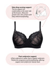 Features of Temptation Nursing Bra with Flexi underwire in Black