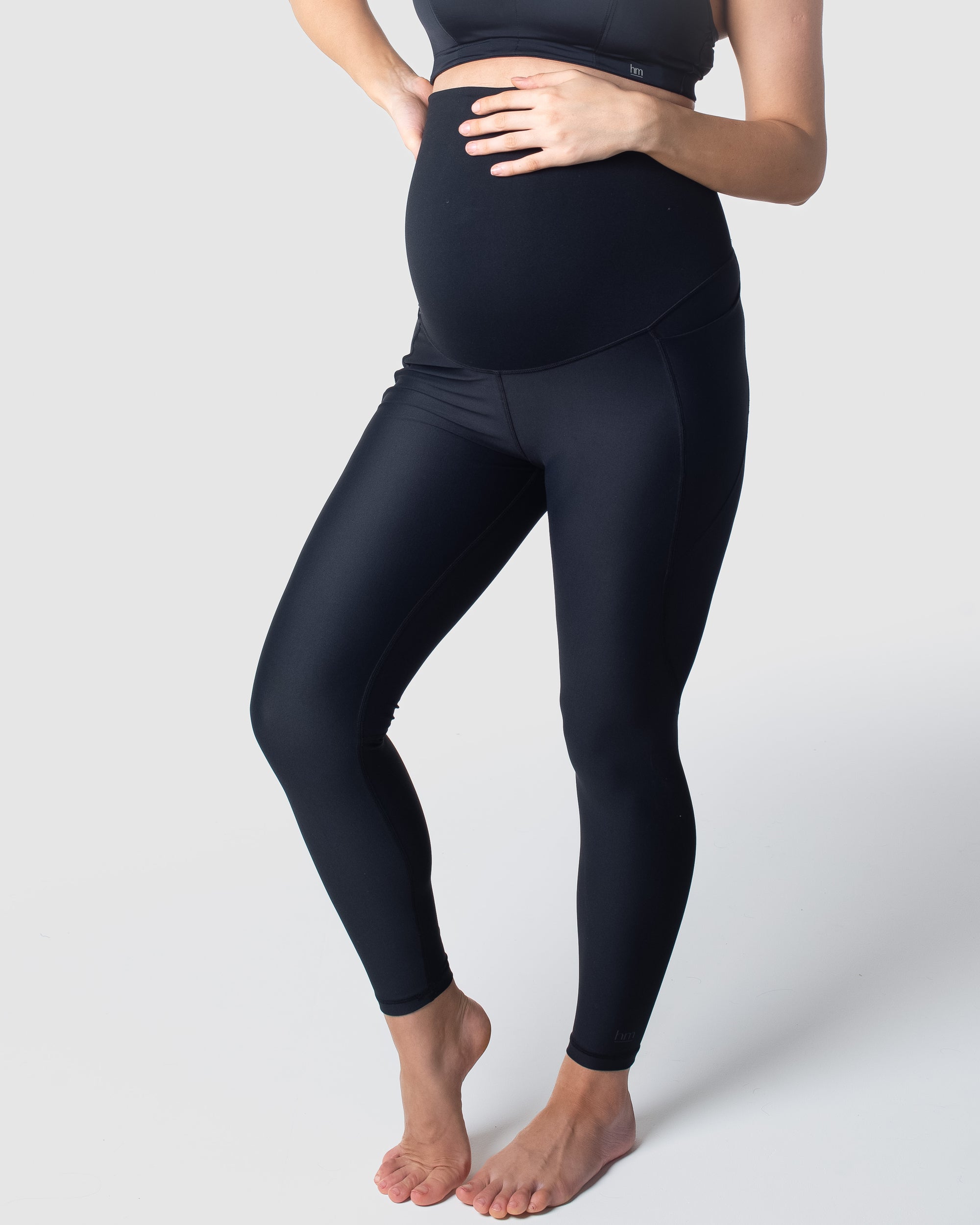 HOTMILK FOCUS BLACK MATERNITY PREGNANCY SPORTS LEGGINGS