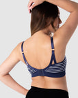 HOTMILK NZ MY NECESSITY NAVY STRIPE MULTIFIT REGULAR MATERNITY NURSING BRA- WIREFREE