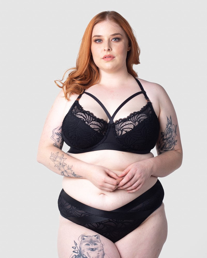 HOTMILK NZ WARRIOR RACERBACK BLACK CONTOUR NURSING MATERNITY BRA - FLEXI UNDERWIRE