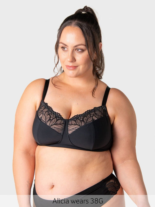 Luxe Wirefree Full Cup Bra - Black