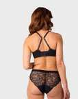Hotmilk Refined Flexiwire Full Cup Bra in Black – styled worn, sophisticated full cup lace bra for confident women