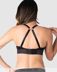 Back of Ambition T-shirt Contour Nursing Bra in Black Worn Racerback Style
