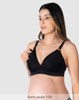 Rose Gold Magnetic Nursing Clip Featured on Ambition T-shirt Contour Nursing Bra in Black