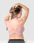 Hotmilk Caress FlexFit Nursing Bra in Petal Pink Busty – nursing clip close-up, easy nursing access for full cup sizes