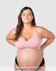 Hotmilk Caress FlexFit Nursing Bra in Petal Pink Busty – front view, bamboo wirefree nursing bra for fuller busts