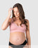 Hotmilk Caress FlexFit Nursing Bra in Petal Pink – front view, eco bamboo wirefree nursing bra for pregnancy and breastfeeding