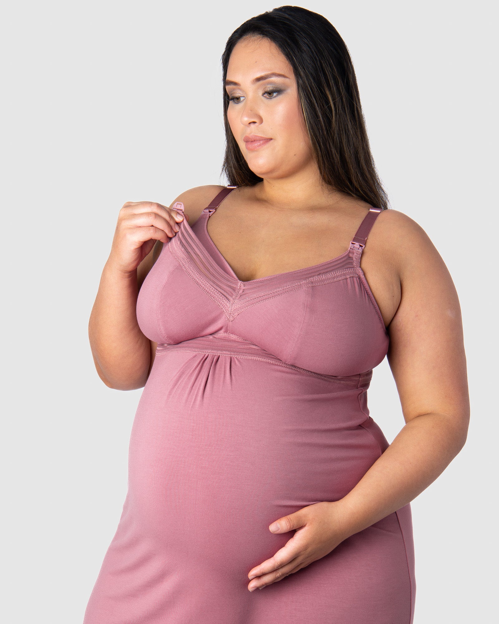 HOTMILK NZ DREAM NIGHTIE ANTIQUE ROSE MULTIFIT FULL CUP MATERNITY AND NURSING