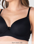 Close up of Forever Yours Flexiwire Contour Nursing Bra in Black