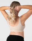 Hotmilk My Comfort FlexFit Bra in Oat – back view, lightweight everyday bra with soft stretch fabric