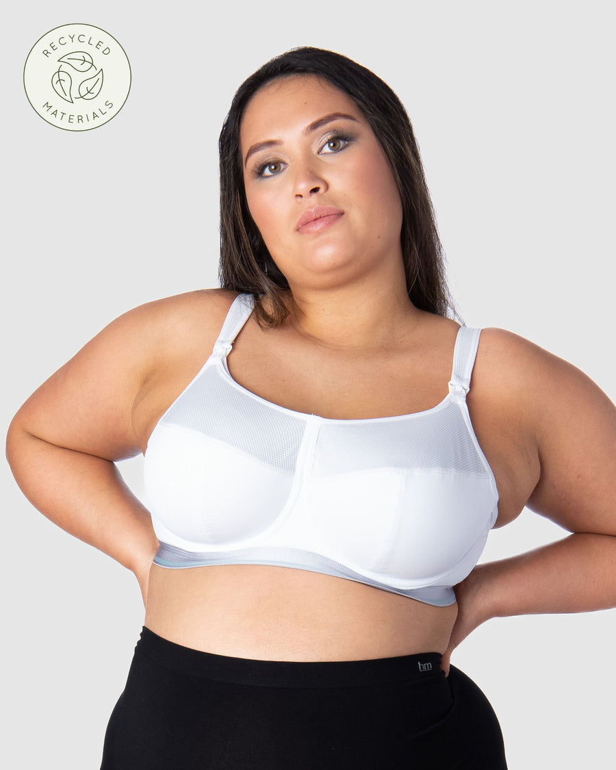 HOTMILK REACTIVATE SPORTS WHITE NURSING MATERNITY BRA - FLEXI UNDERWIRE