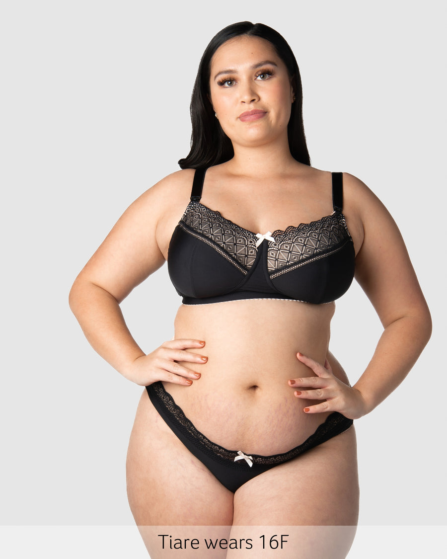 Show Off Wirefree Nursing Bra in Black with Matching Maternity Brief