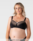 Hotmilk Show Off Full Cup Nursing Bra in Black – front view, award-winning wirefree maternity and nursing bra