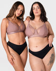Hotmilk Flawless wirefree maternity and nursing bras in Rose Dust, inclusive sizing bands 10 to 20, D to J cup breastfeeding support