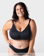 Hotmilk My Everyday FlexFit Nursing Bra in Black Busty – front view, wirefree nursing bra for fuller busts F–J cup