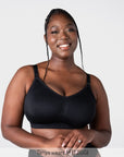 Hotmilk My Everyday FlexFit Nursing Bra in Black Busty – close detail of fabric, seamless maternity nursing bra