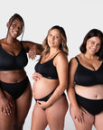 Hotmilk My Everyday FlexFit Nursing Bra in Black Busty – lifestyle shot, everyday wirefree nursing bra for postpartum