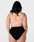 Hotmilk My Everyday FlexFit Nursing Bra in Dusky Pink – back view showing 6-hook 4-row wide closure and double-layer smoothing panel