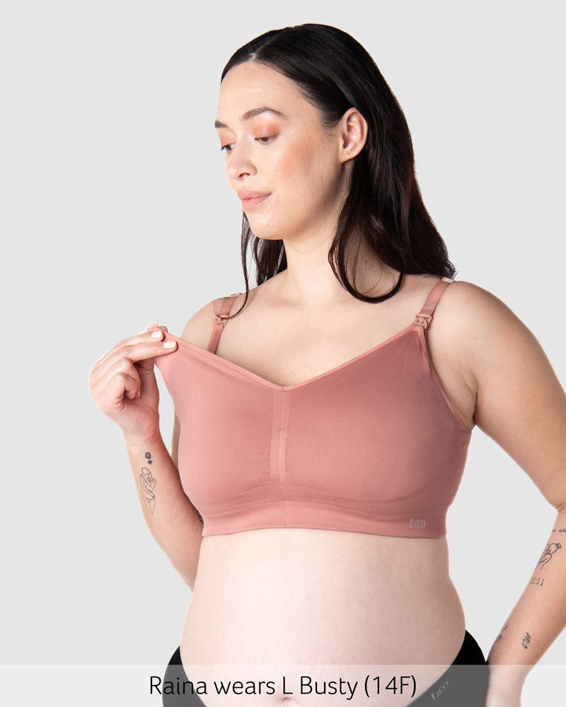 Nursing lip of My Necessity Seamless Nursing Bra - Sunrise Busty