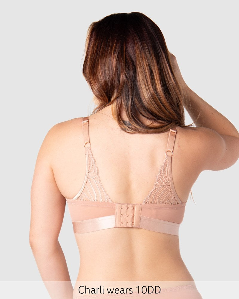 Back of Warrior Plunge Nursing Bra - Bronze
