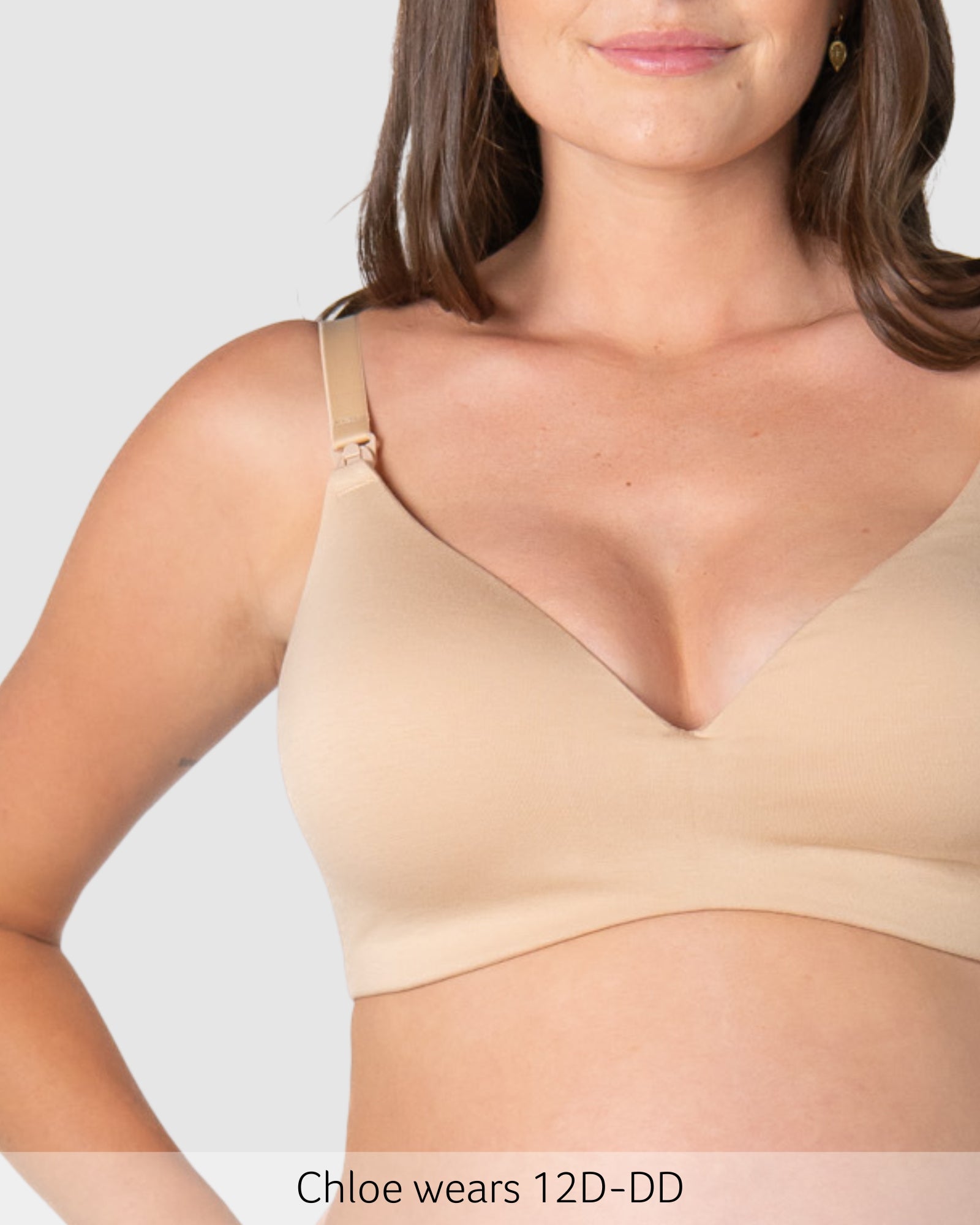 Close up of Embrace Leakproof T-Shirt Nursing Bra - Frappe