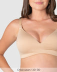 Close up of Embrace Leakproof T-Shirt Nursing Bra - Frappe