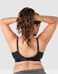 Back of Flawless Sheer Nursing Bra - Black Busty