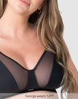 Close up of Flawless Sheer Nursing Bra - Black Busty