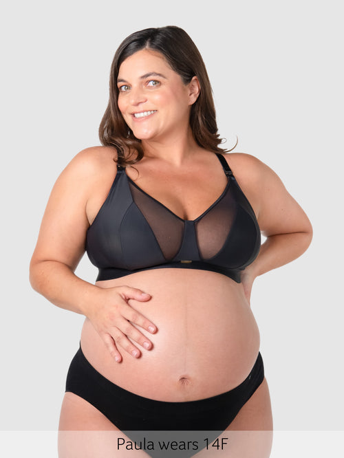 Flawless Full Cup Plunge Nursing Bra - Black